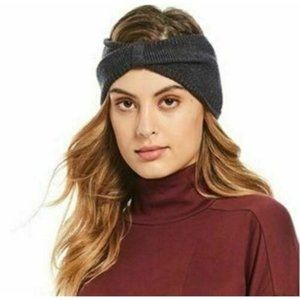 The North Face Womens Rib Knit Headband Dark Grey Heather New